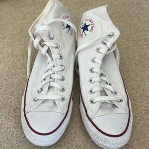 White High Top Converse, women’s size 9
